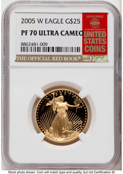 2005-W Proof Gold Eagle 1/2 oz Red Book NGC PF70