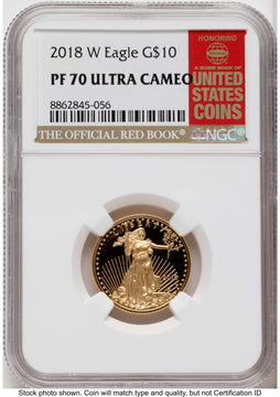 2018-W Proof Gold Eagle 1/4 oz Red Book NGC PF70