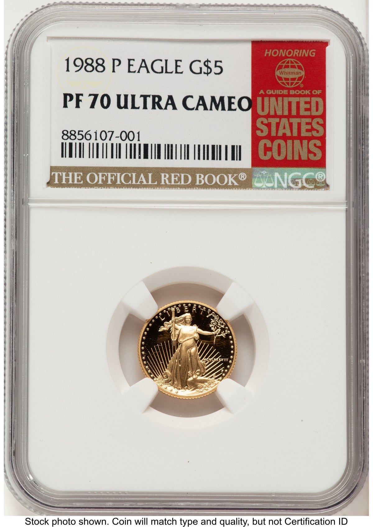 1988-P Proof Gold Eagle 1/10 oz Red Book NGC PF70