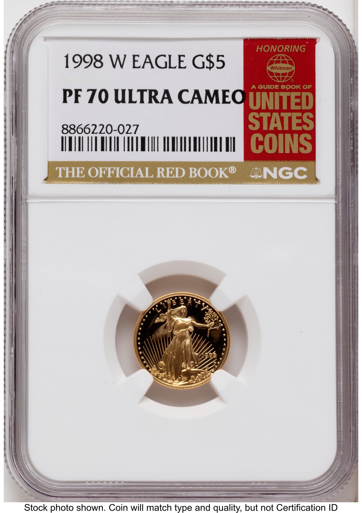 1998-W Proof Gold Eagle 1/10 oz Red Book NGC PF70