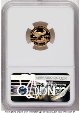 2005-W Proof Gold Eagle 1/10 oz Red Book NGC PF70