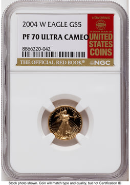2004-W Proof Gold Eagle 1/10 oz Red Book NGC PF70