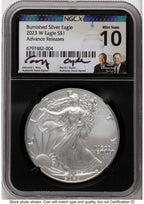 2023-W Burnished Silver Eagle 1 oz AR /David J Ryder Mint Director's Series NGCX MS10 Ed Moy