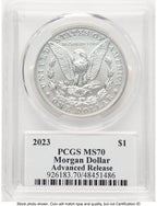 2023 6 Coin Morgan & Peace Dollar Set MS/PR/REV AR John Dannreuther PCGS PR70
