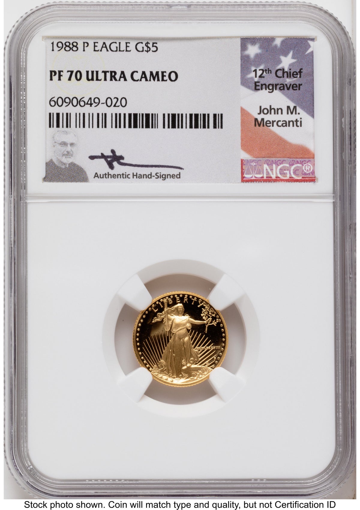 1988-P Proof Gold Eagle 1/10 oz John NGC PF70 Mercanti