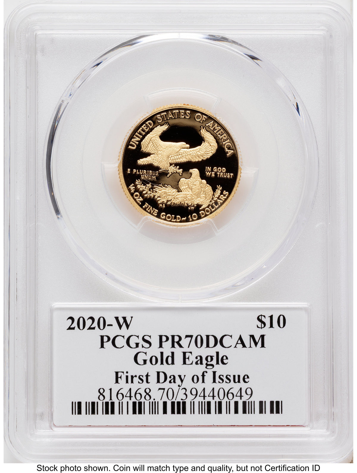 2020-W Proof Gold Eagle 1/4 oz FDI John Dannreuther PCGS PR70