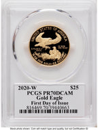 2020-W Proof Gold Eagle 1/2 oz FDI John Dannreuther PCGS PR70