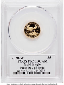 2020-W Proof Gold Eagle 1/10 oz FDI John Dannreuther PCGS PR70