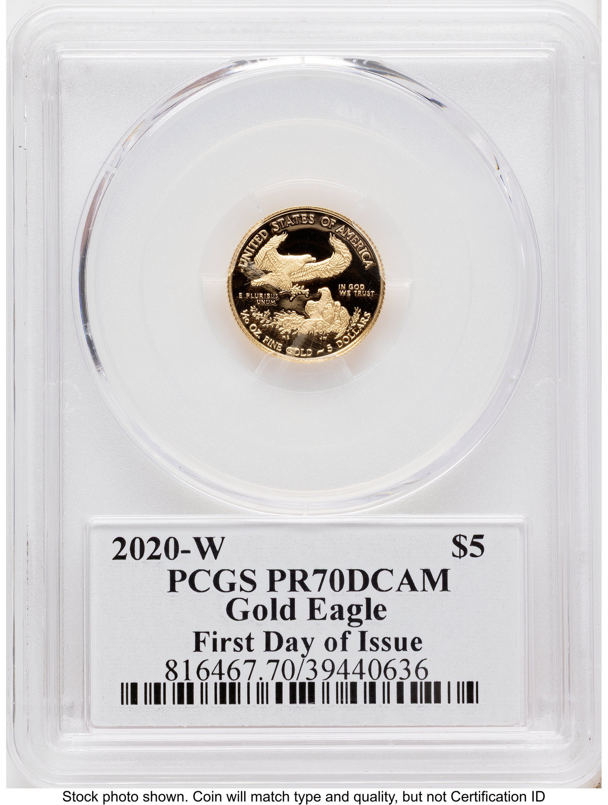 2020-W Proof Gold Eagle 1/10 oz FDI John Dannreuther PCGS PR70
