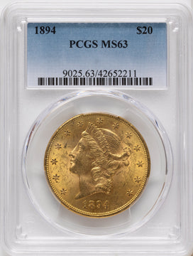 1894 $20 Liberty Double Eagle PCGS MS63