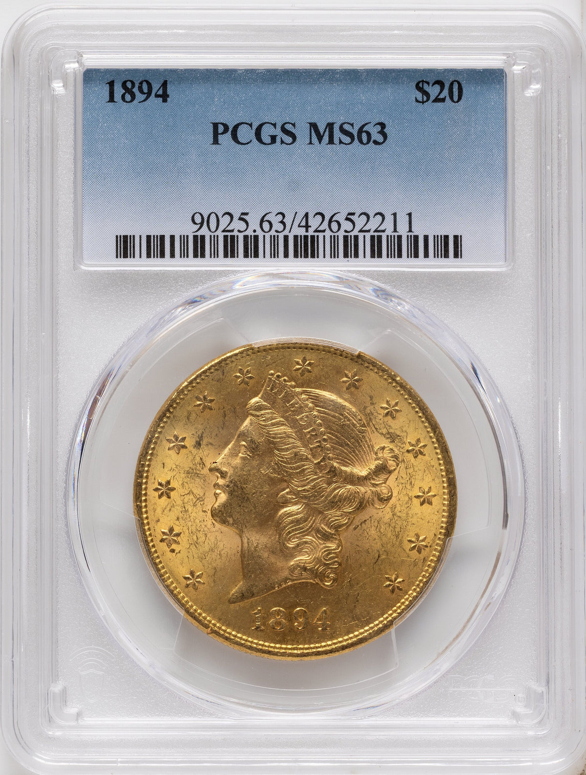 1894 $20 Liberty Double Eagle PCGS MS63