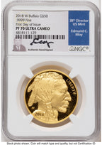 2018-W Proof Gold Buffalo 1 oz FDI NGC PF70 Ed Moy