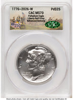 2026-W Palladium Eagle 1 oz Uncirculated Advanced Delivery America 250 CACG MS70