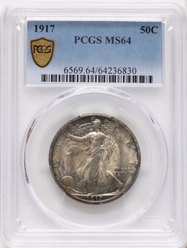 1917 50C Walking Liberty Half Dollar PCGS MS64