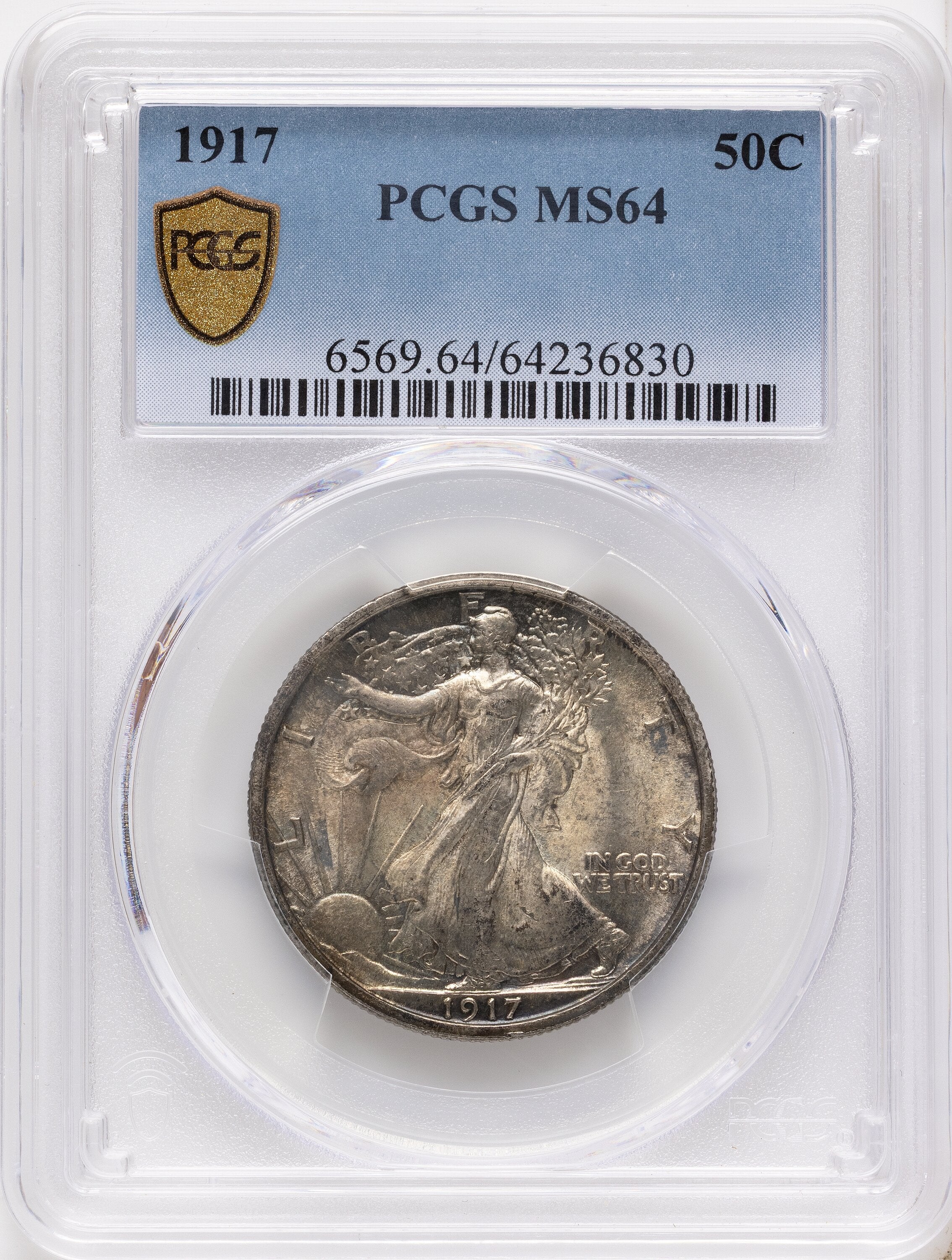 1917 50C Walking Liberty Half Dollar PCGS MS64