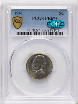 1941 5C CAC Proof Jefferson Nickel PCGS PR67+