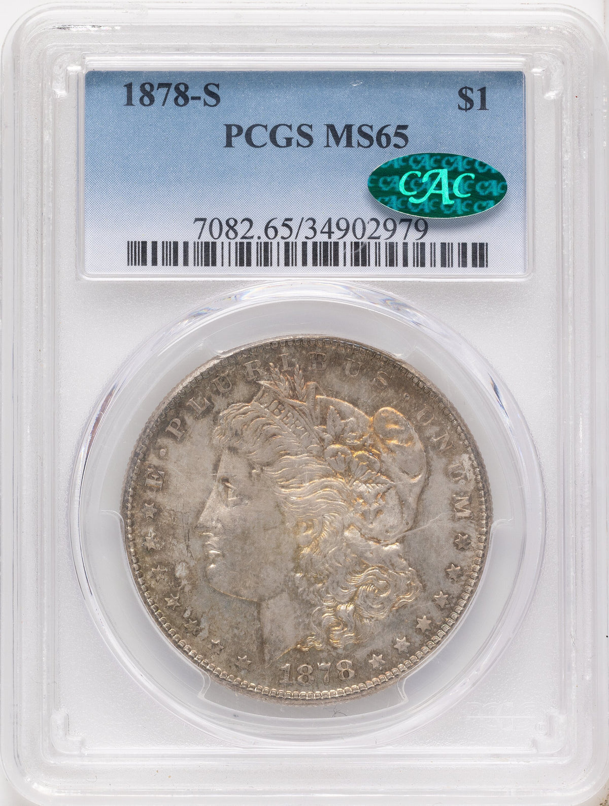 1878-S CAC Morgan Dollar PCGS MS65
