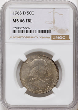 1963-D 50C FL Franklin Half Dollar NGC MS66