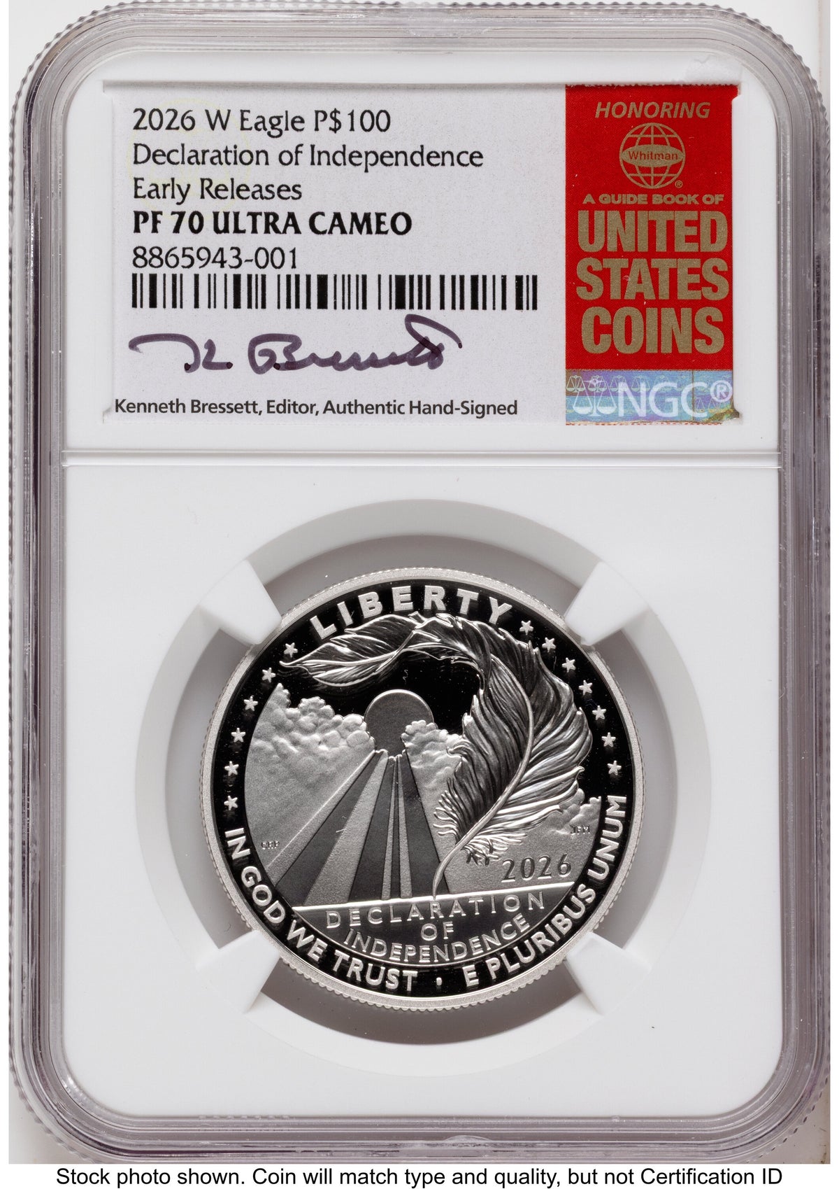 2026-W Proof Platinum Eagle 1 oz ER Kenneth Bressett Red Book NGC PF70
