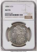 1884-S Morgan Dollar NGC AU55