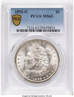 1892-O Morgan Dollar PCGS MS63