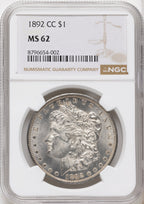 1892-CC Morgan Dollar NGC MS62