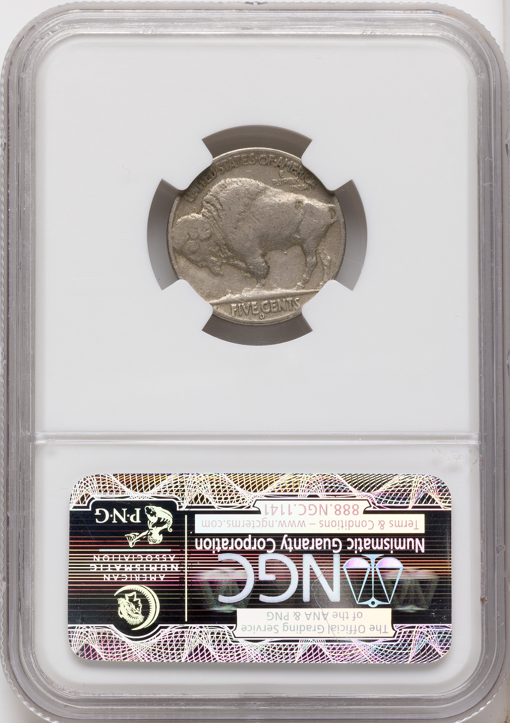 1937-D 5C Three-Legged FS-901 CAC Buffalo Nickel NGC VF25