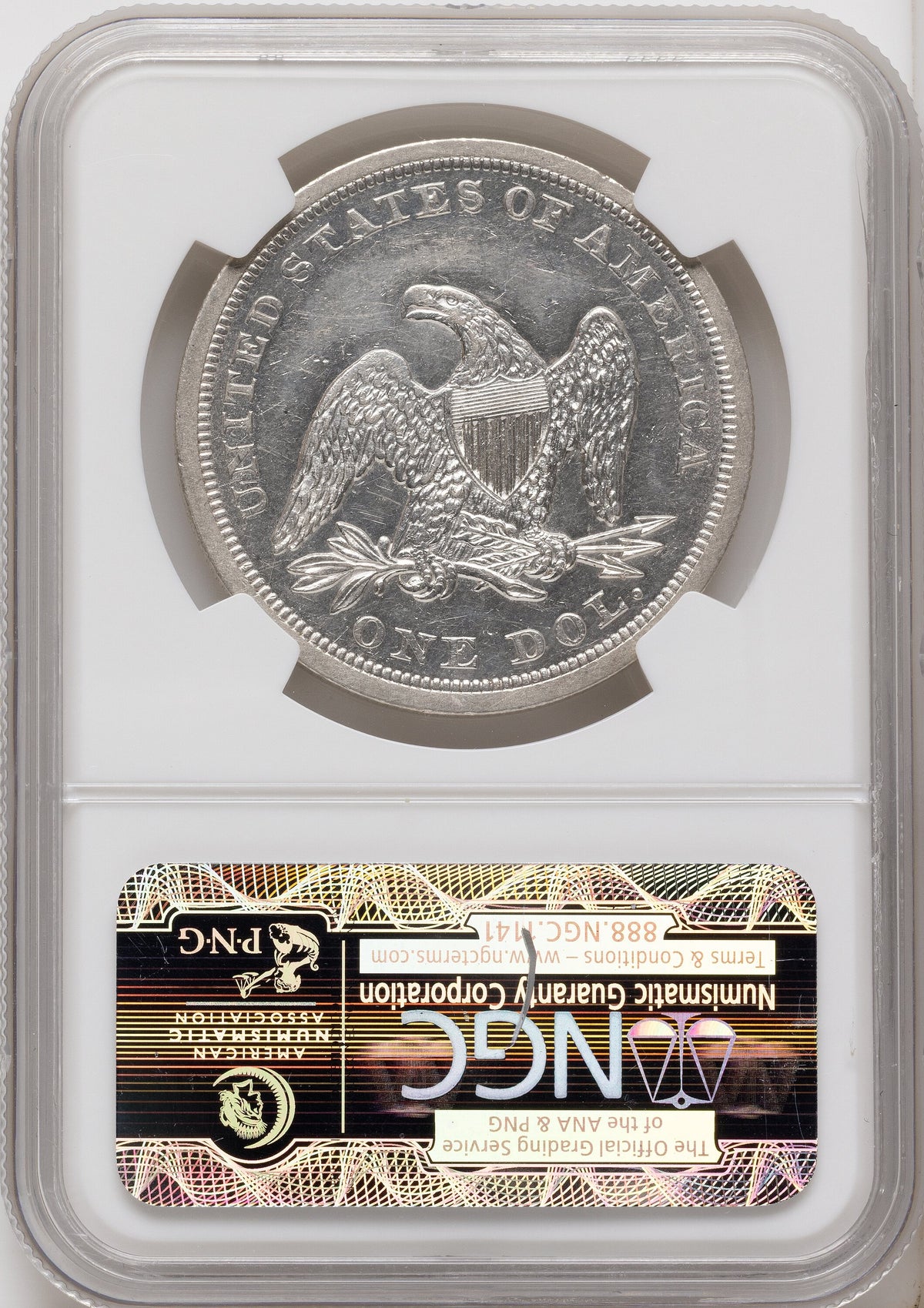 1842 Seated Dollar NGC AU58