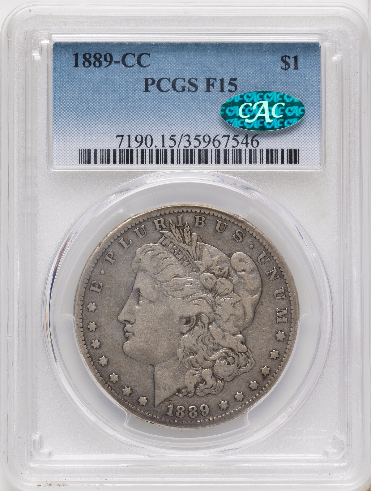 1889-CC CAC Morgan Dollar PCGS 15