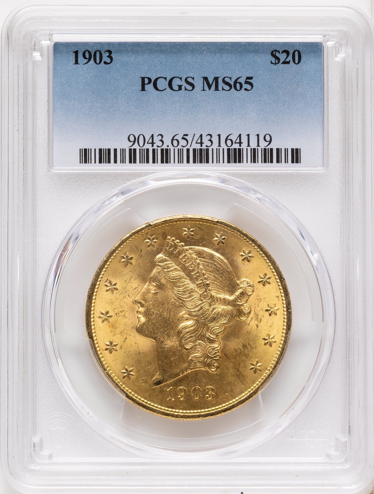 1903 $20 Liberty Double Eagle PCGS MS65