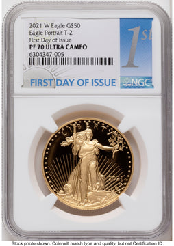 2021-W Type 2 Proof Gold Eagle 1 oz FDI 1ST NGC PF70