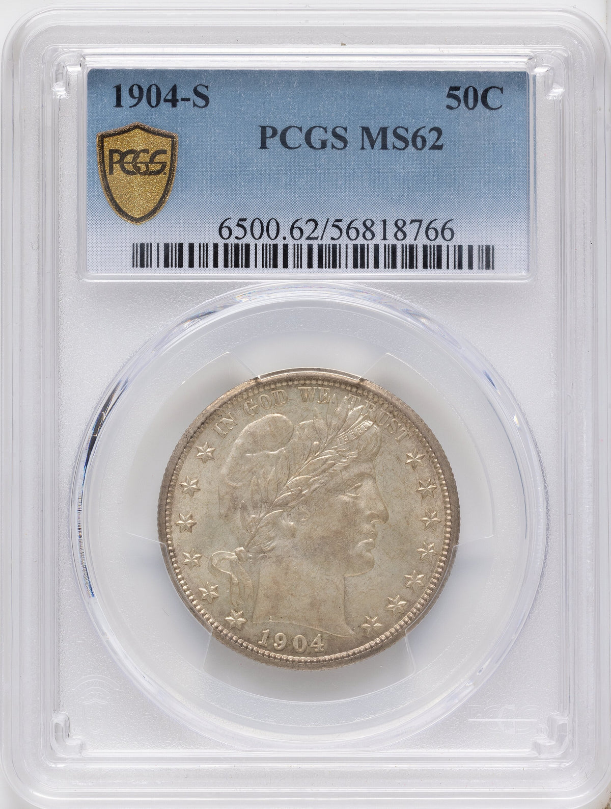 1904-S 50C Barber Half Dollar PCGS MS62