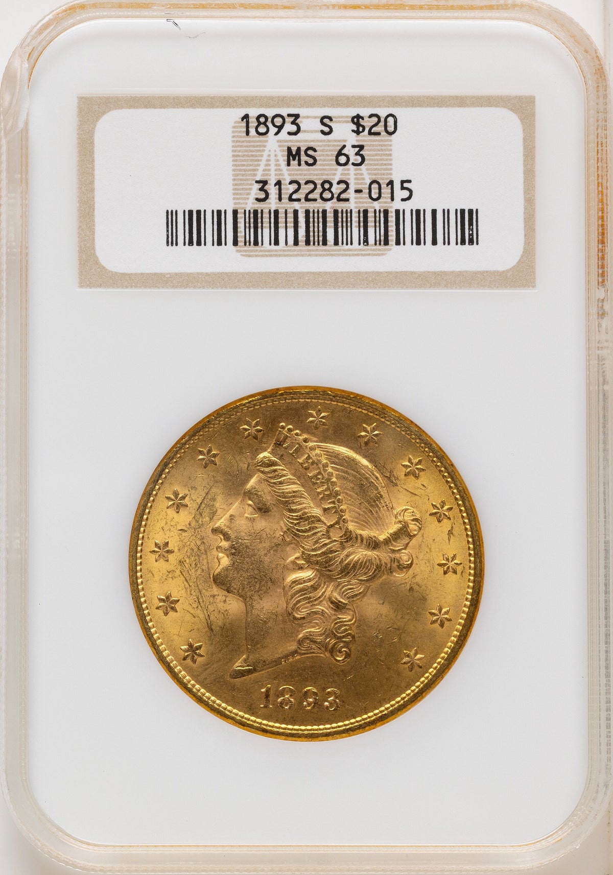 1893-S $20 Liberty Double Eagle NGC MS63