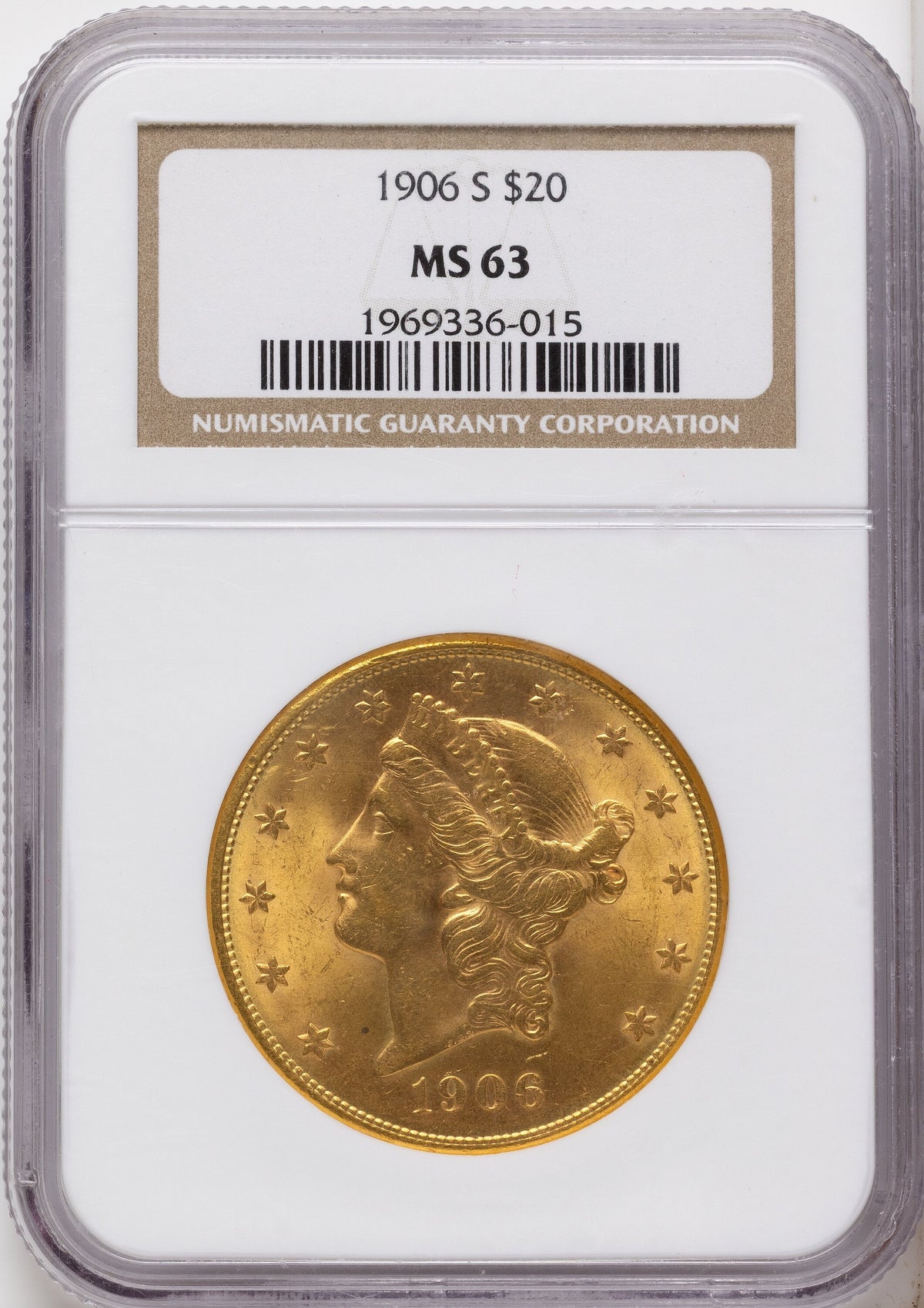 1906-S $20 Liberty Double Eagle NGC MS63