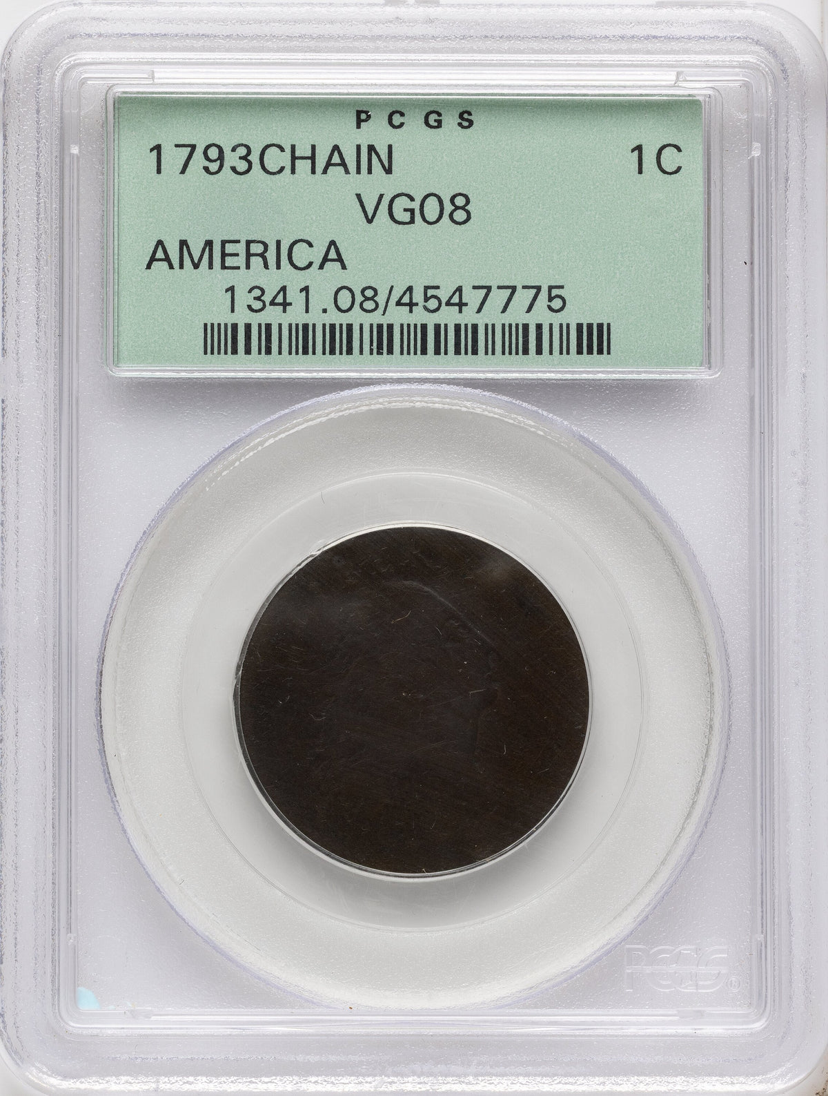 1793 CHAIN 1C AMERICA BN Large Cent PCGS VG8