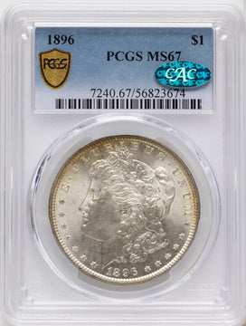 1896 CAC Morgan Dollar PCGS MS67