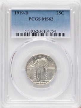 1919-D 25C Standing Liberty Quarter PCGS MS62
