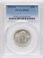 1919-D 25C Standing Liberty Quarter PCGS MS62