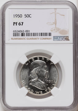 1950 50C Proof Franklin Half Dollar NGC PR67