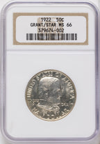 1922 50C Grant With Star Commemorative Silver NGC MS66