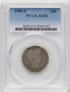 1901-S 25C Barber Quarter PCGS AG03