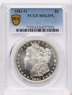 1881-O PL Morgan Dollar PCGS MS63