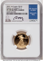 2021-W Type 1 Proof Gold Eagle 1/4 oz NGC PF70 Ed Moy