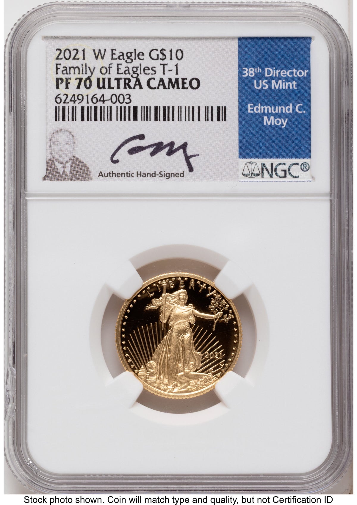2021-W Type 1 Proof Gold Eagle 1/4 oz NGC PF70 Ed Moy