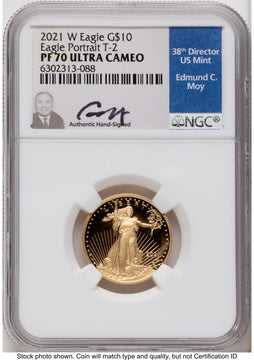 2021-W Type 2 Proof Gold Eagle 1/4 oz NGC PF70 Ed Moy