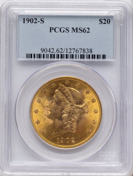 1902-S $20 Liberty Double Eagle PCGS MS62