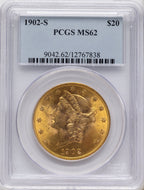 1902-S $20 Liberty Double Eagle PCGS MS62