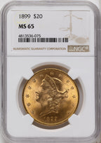 1899 $20 Liberty Double Eagle NGC MS65