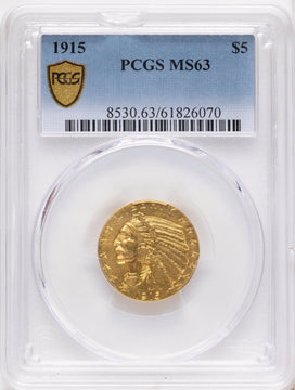 1915 $5 Indian Half Eagle PCGS MS63