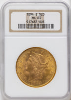 1894-S $20 Liberty Double Eagle NGC MS63